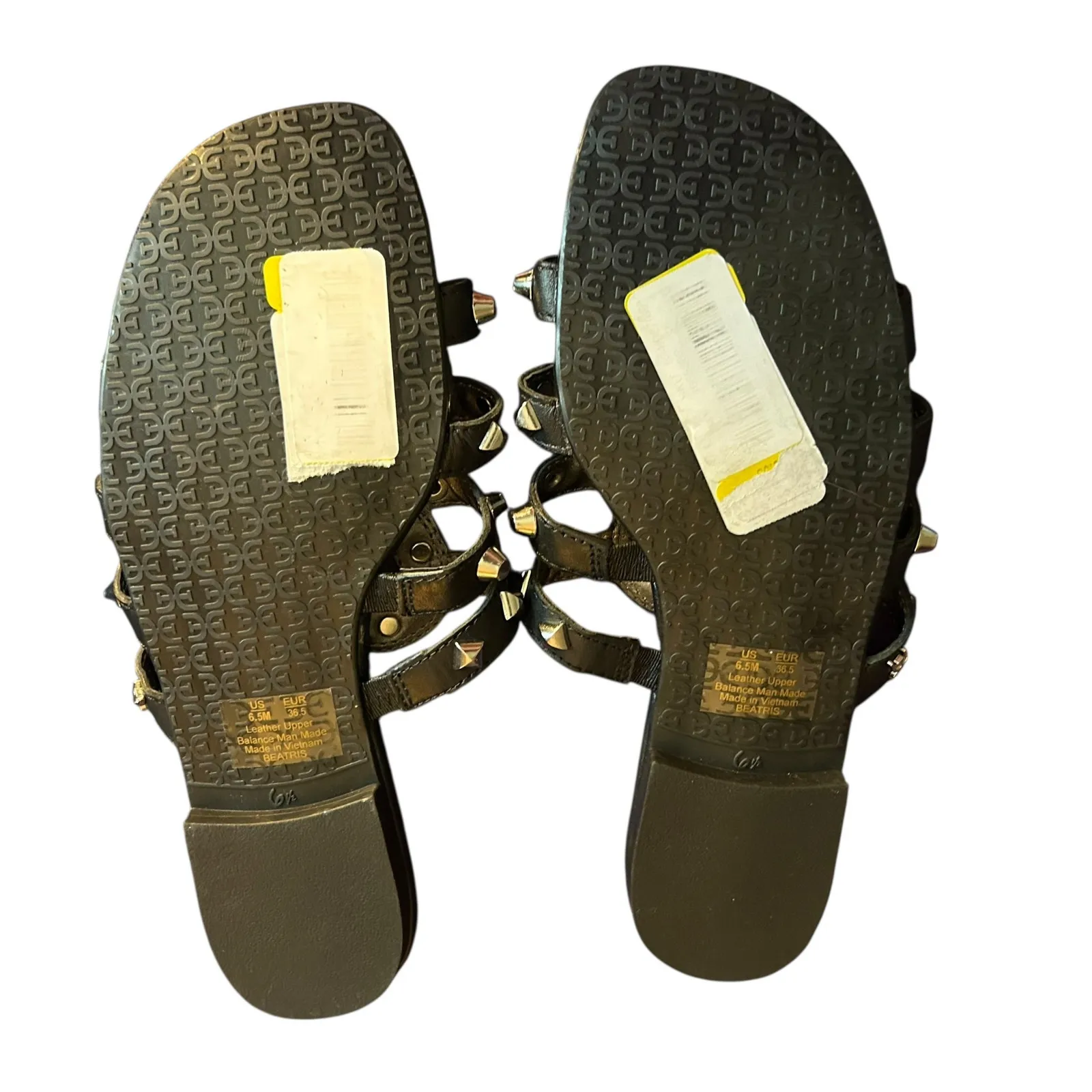 Sam Edelman Black Beatris Leather Sandals NWOT SZ 6.5 Studded Slip On Casual - Image 8