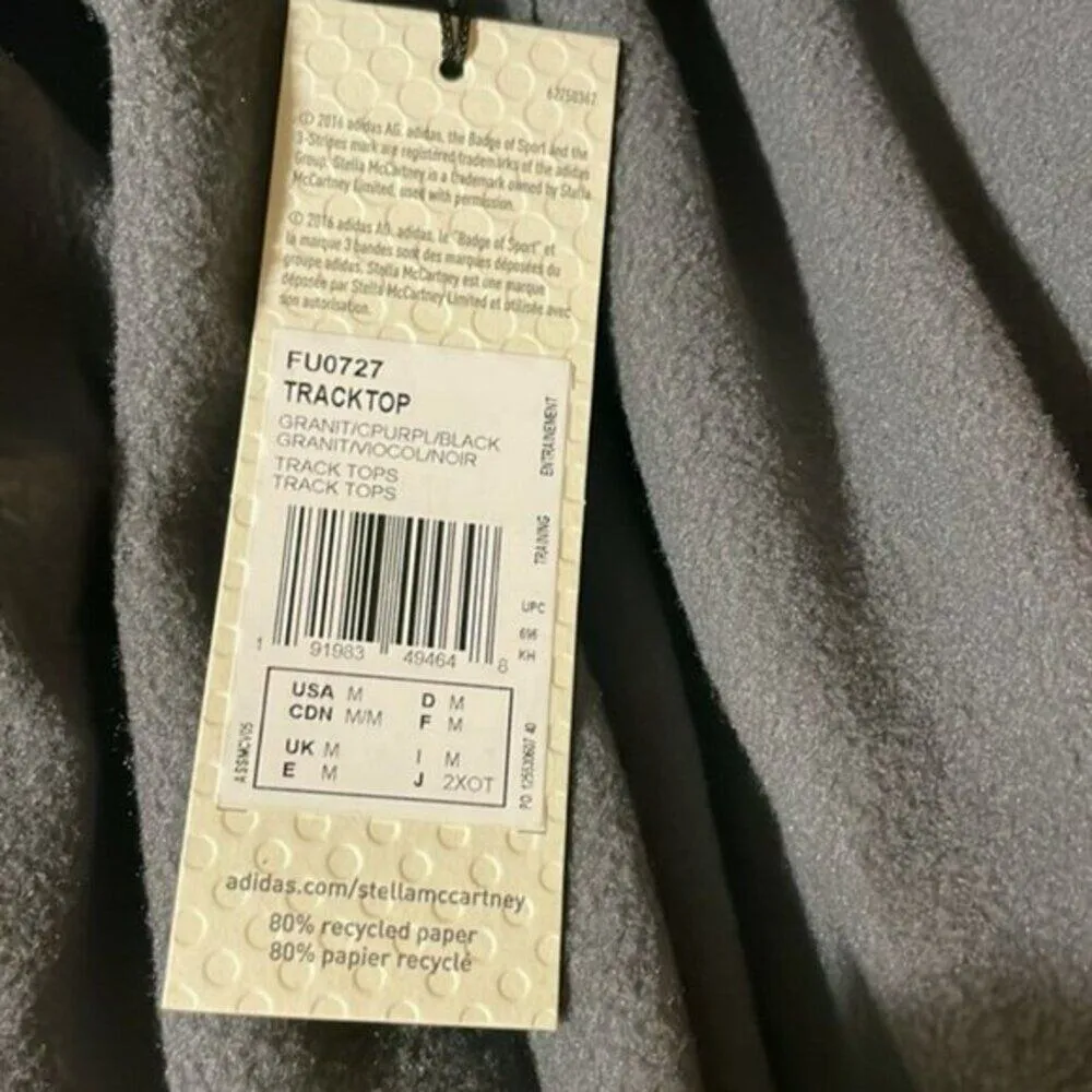 Adidas by Stella McCartney Printed fleece track jacket steel grey L Gray Size M - Image 6