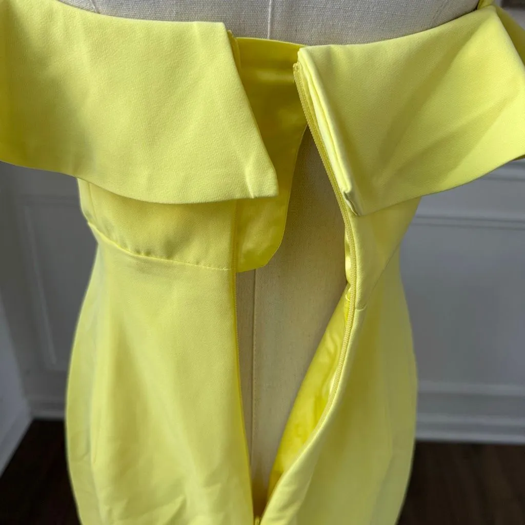 Bardot Lemon Yellow Rossa Frill Cocktail Dress $120 8 - Image 6
