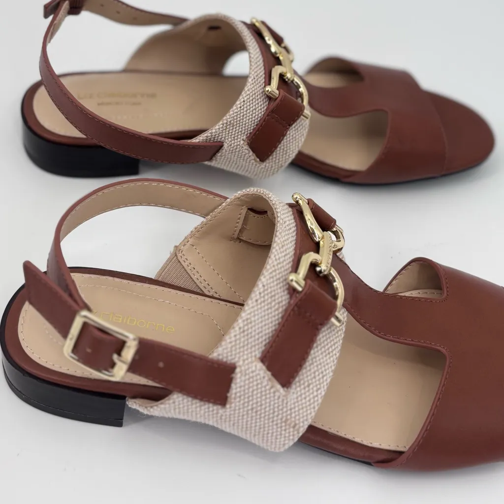 NWOT Liz Claiborne Tan and Brown Sandals - Image 3