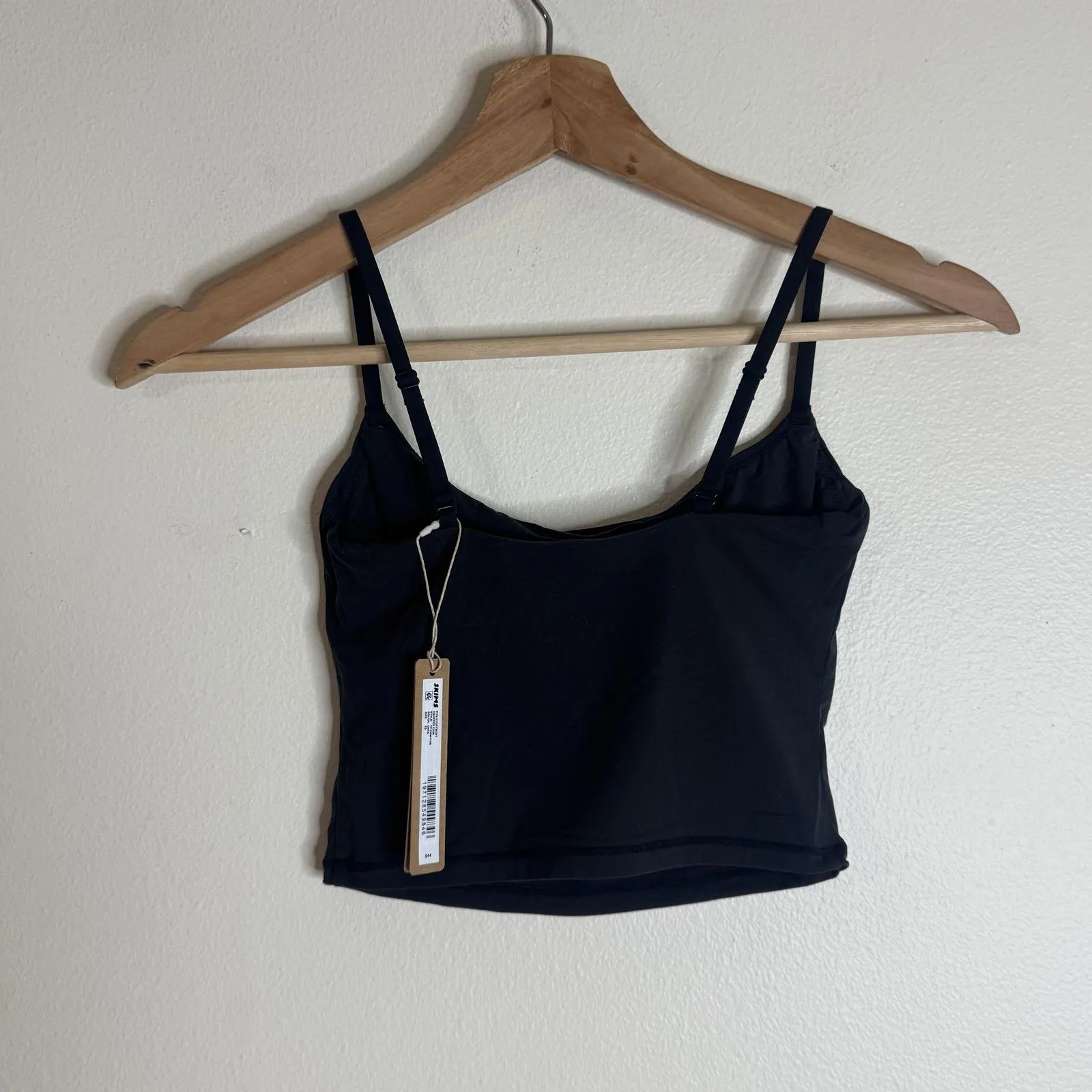 Skims Fits Everybody Cropped Cami Tank Top Womens XS Black Onyx Stretch Camisole - Image 3