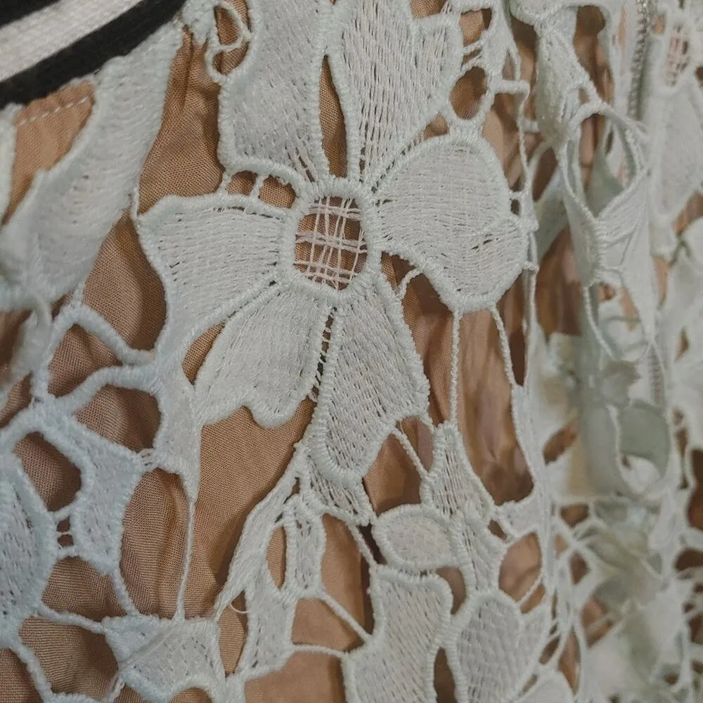 Design Lab Size Large L Ice Blue Lace Nude Detailing NWT NEW Dress Preppy Weddin - Image 8