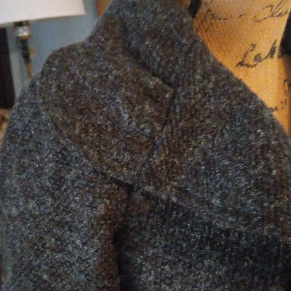 Double Zero Black and Brown Tweed Boucle Knit Belted Jacket - Image 6