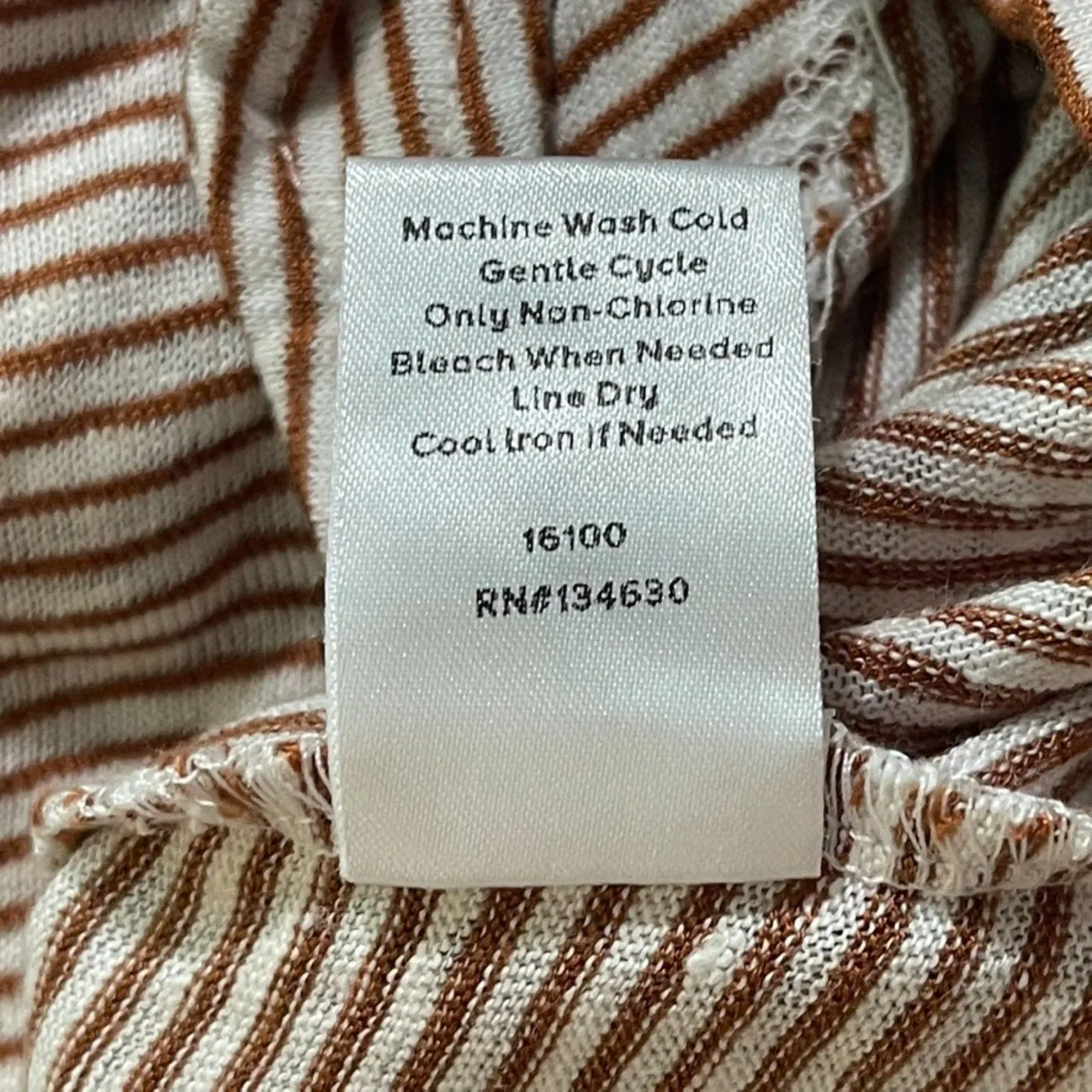 Evereve | Brown and Cream Striped Sleeveless Tie-Front Top | Small - Image 9