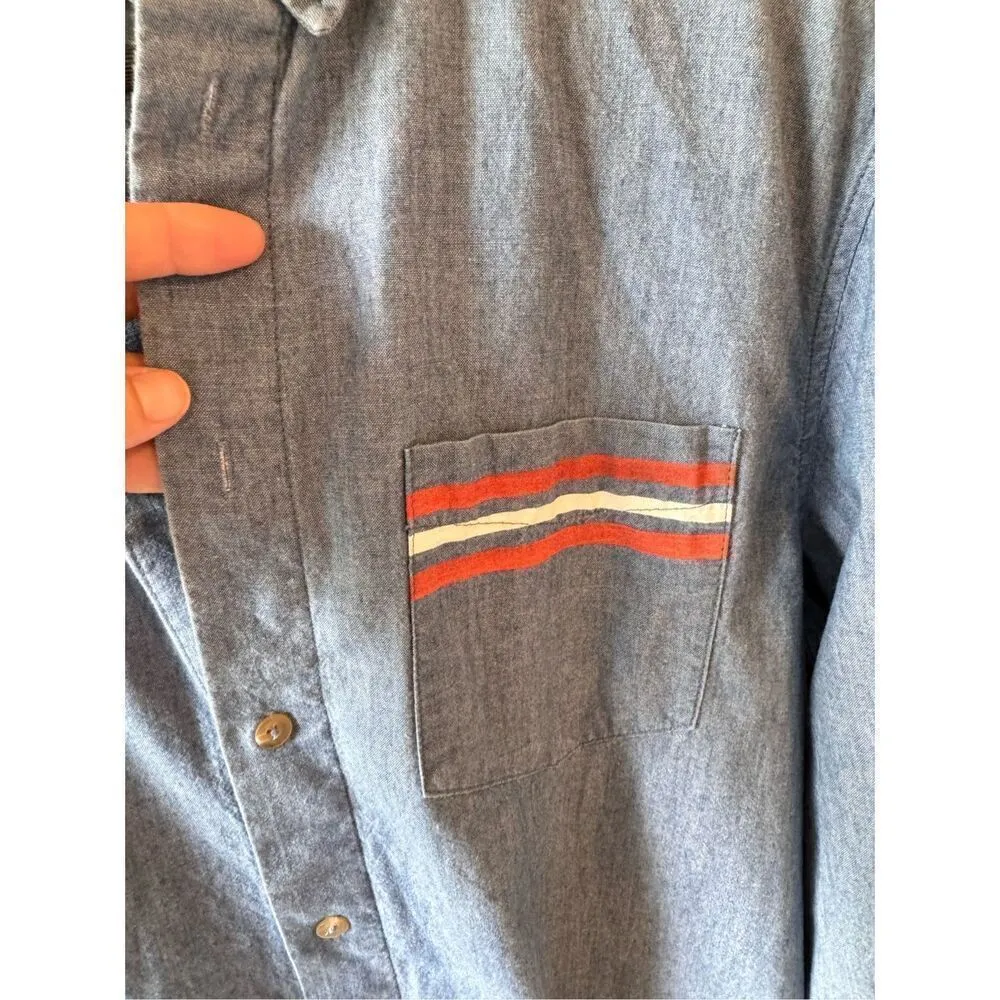 Solid & Striped Oversized Chambray Button Down Shirt Women’s Small - Image 3