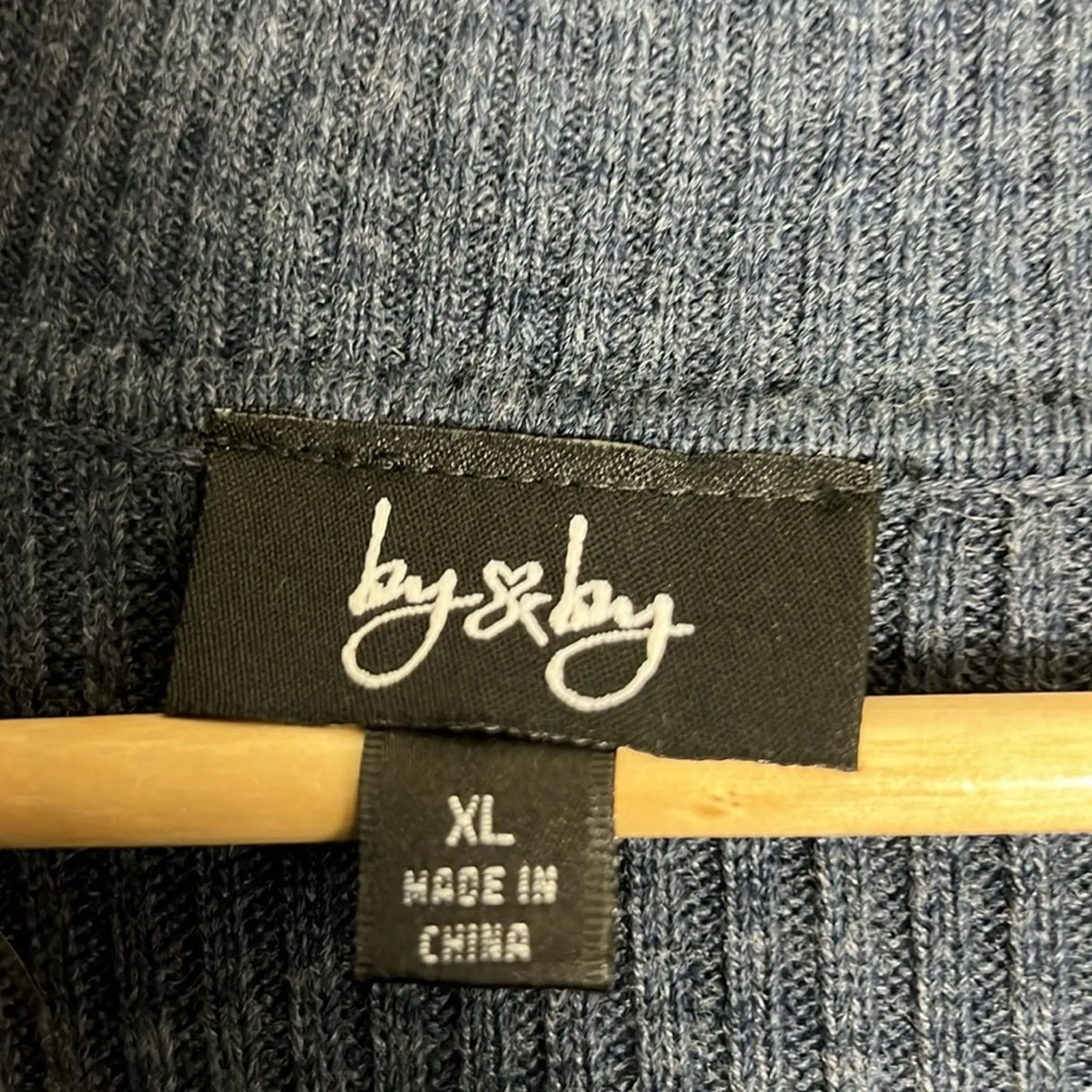 NWT By & By Sweater Dress Womens XL Blue Cowl Neck Striped Stretch Modest Fall - Image 7