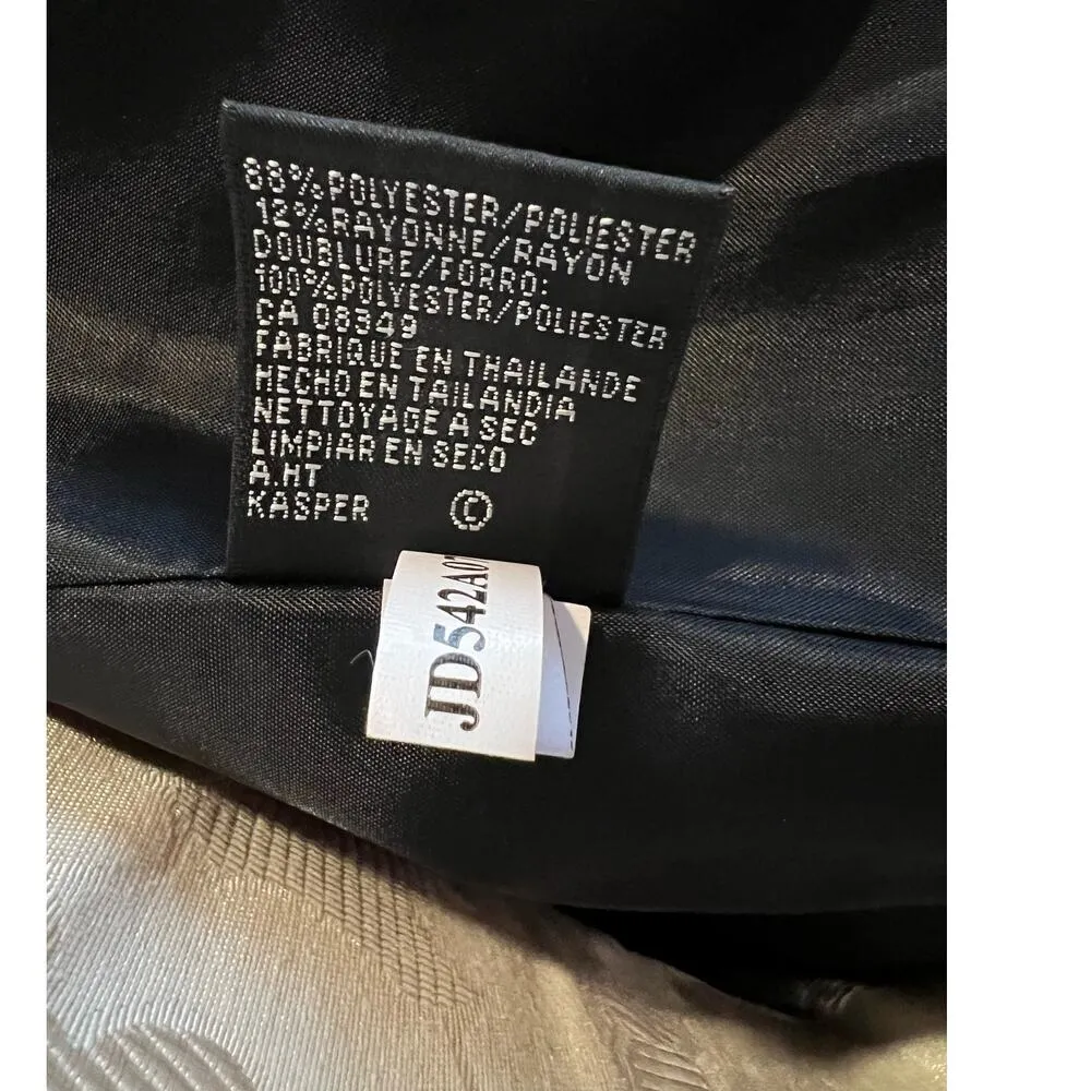 Kasper Classic Contrast Stitch Dotted Blazer Petite Size 10 - Image 7