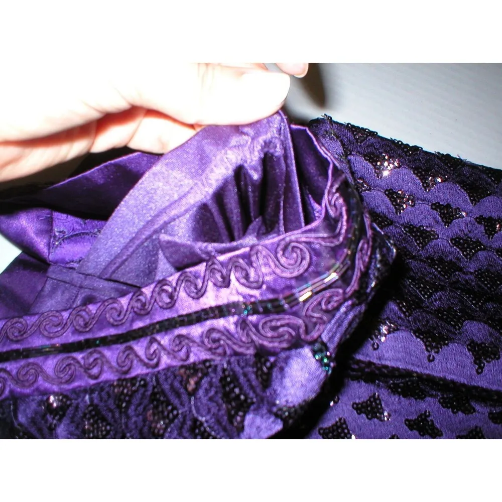 New Womens 6 NWT Sue Wong $539 Dress Dark Purple Beads Short Sequins Party Cocta - Image 9