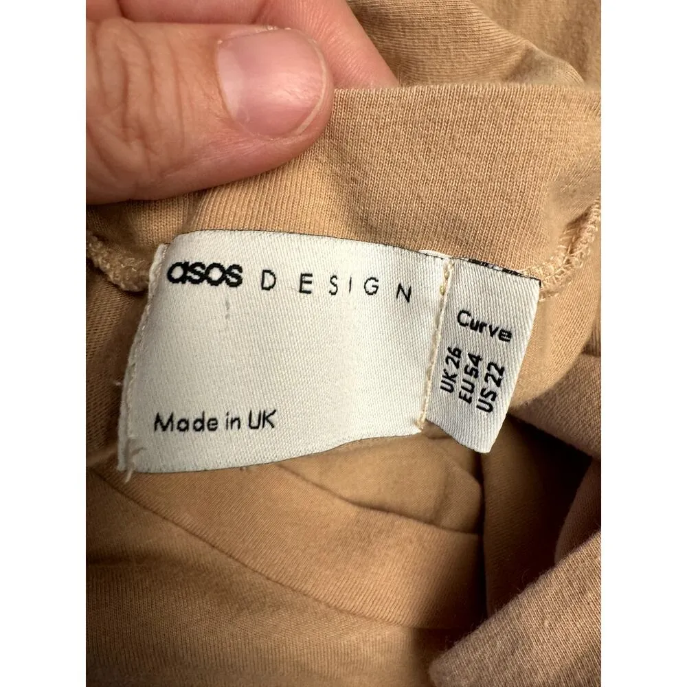 Tan ASOS design Curve bust with flowers tee size 22 - Image 4