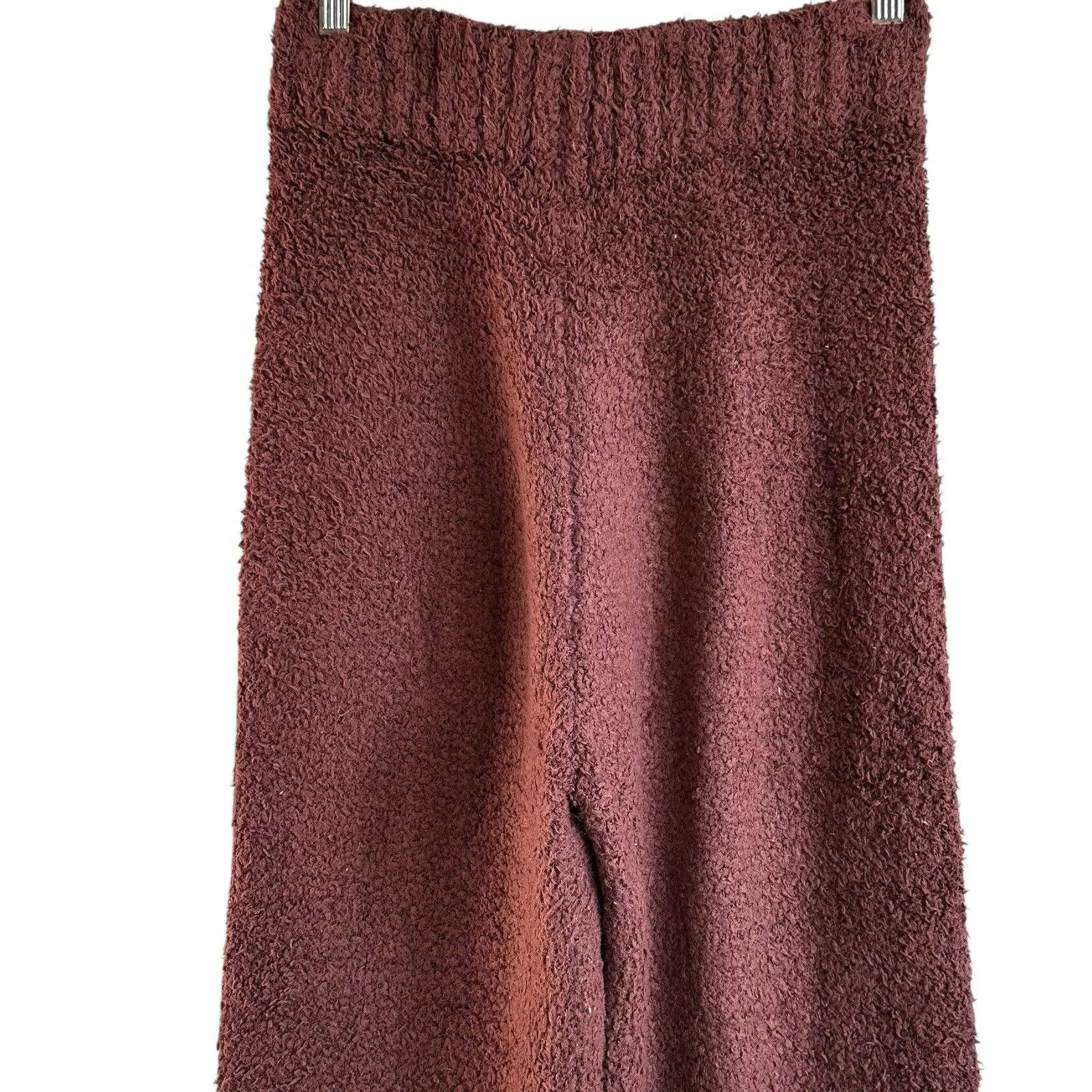 Skims Brown Cozy Knit Wide Leg Lounge Pants Garnet Bouclé Size S/M Size M - Image 8