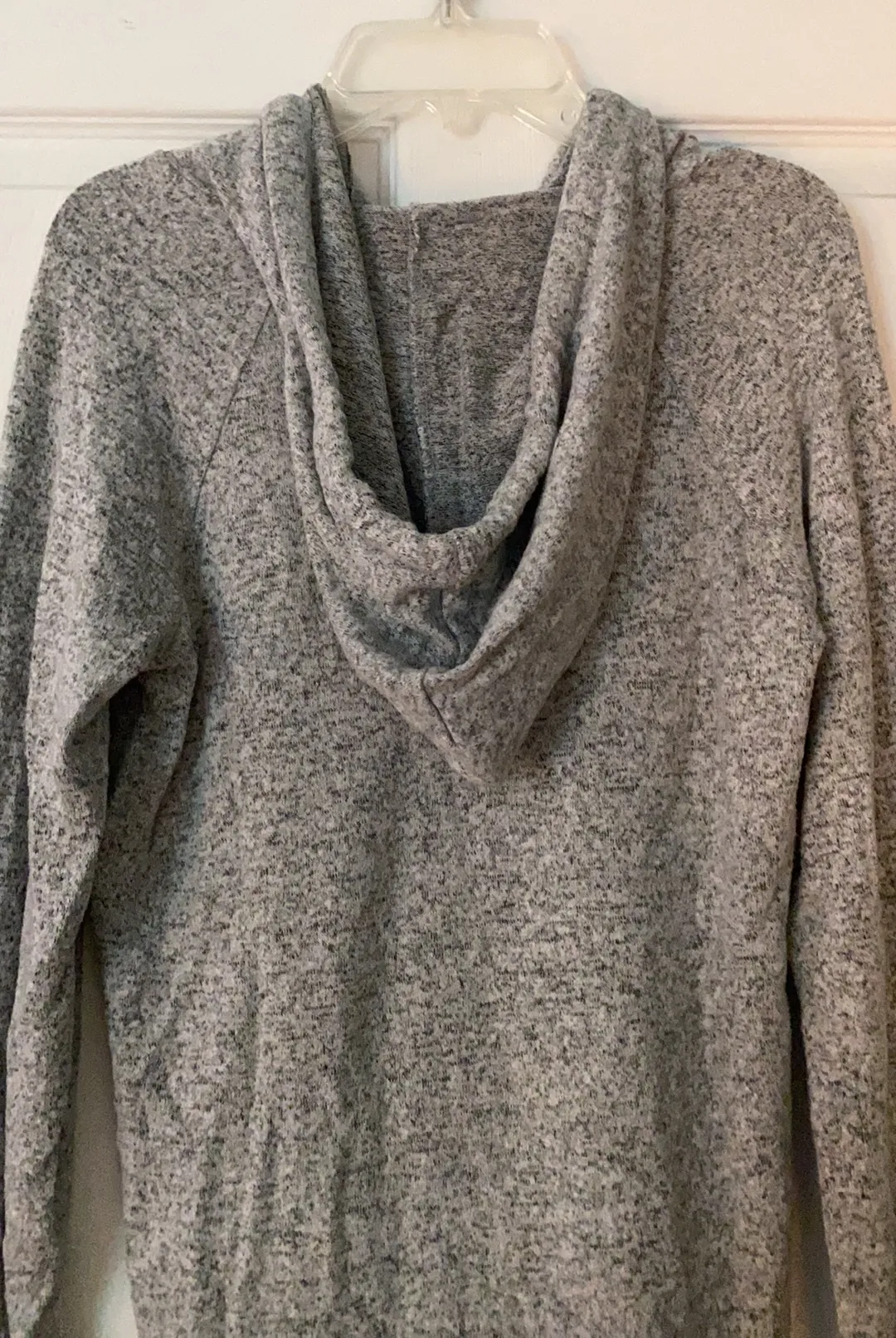 Grey Plush Hoodie Sweater - Image 3