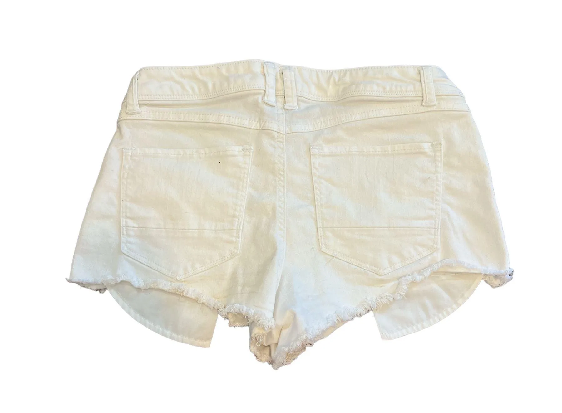 Light Wash White Ripped Shorts - Image 3