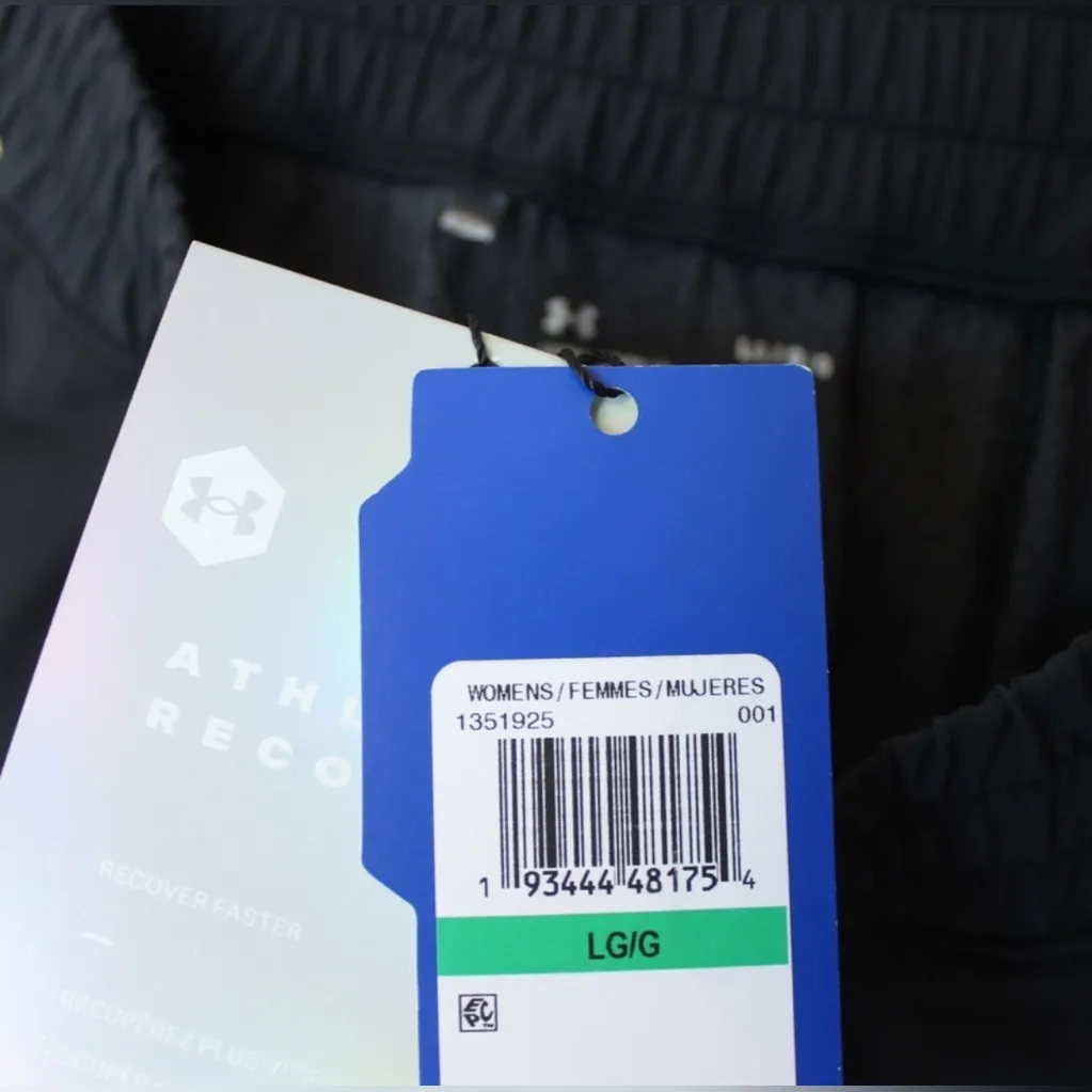 Under Armour | Athlete Recovery Wide Leg Snap Pants Black Pants White Accents - Image 9