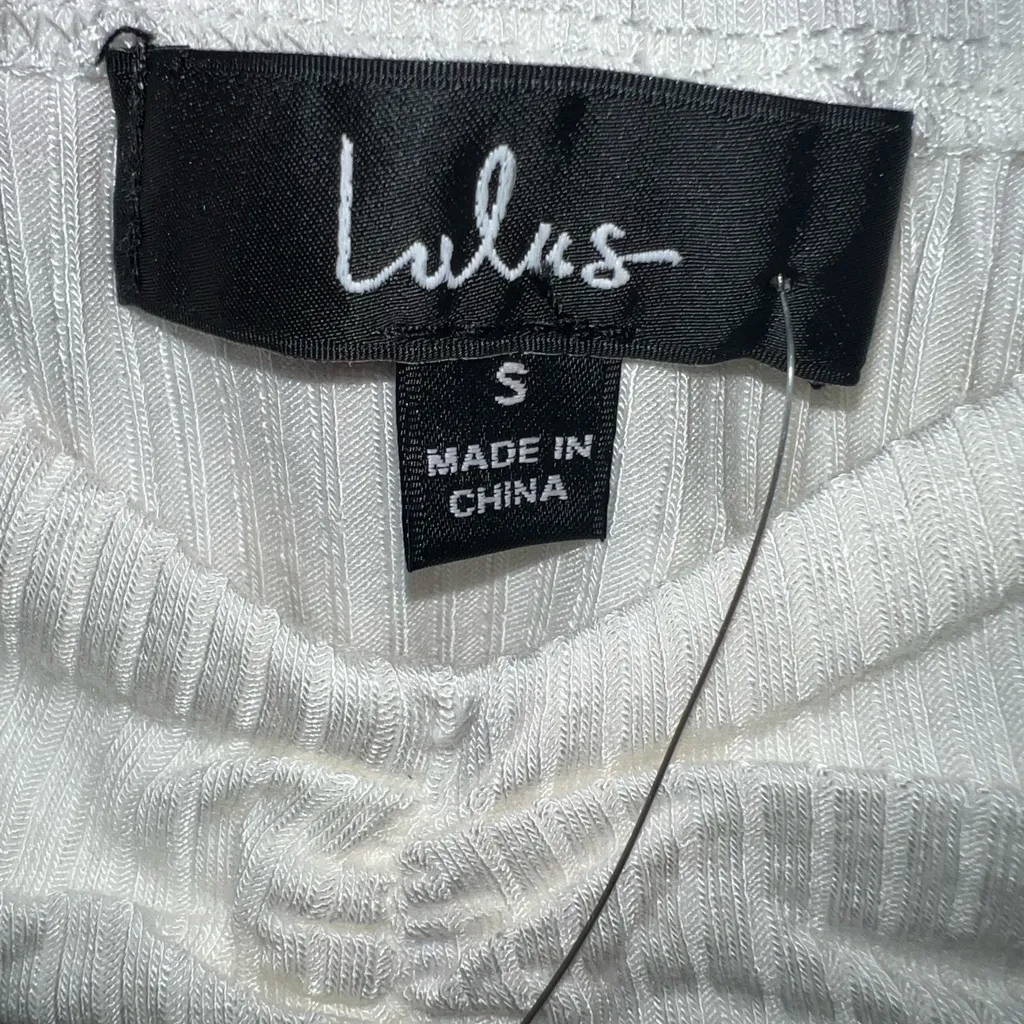 Romantic Inclination Ivory Ribbed Knit‎ Puff Sleeve Bodysuit Women’s Size Small White - Image 5