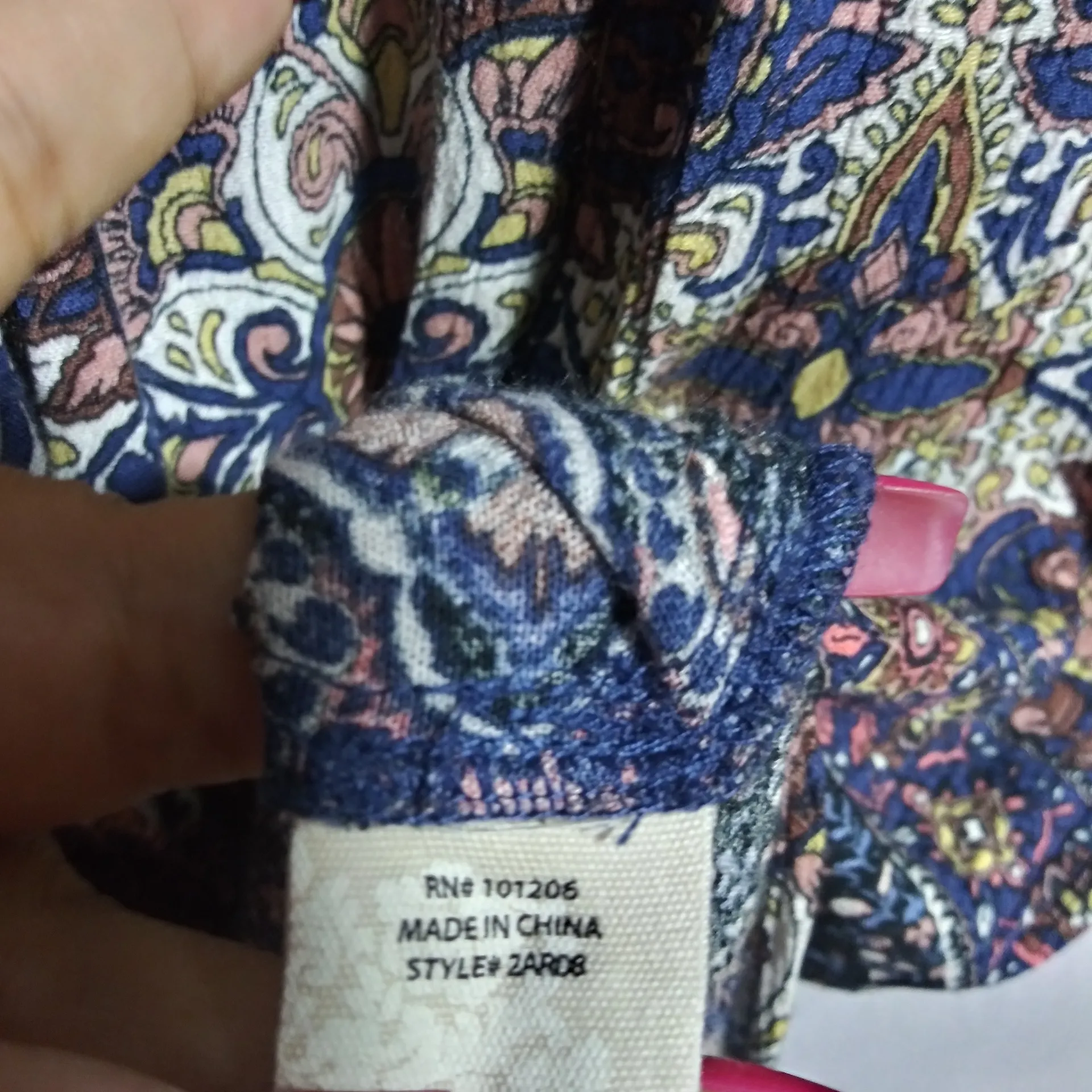 SOFT SURROUNDINGS Smocked Macelo Print Blue Neutral  Maxi Dress Size L - Image 7