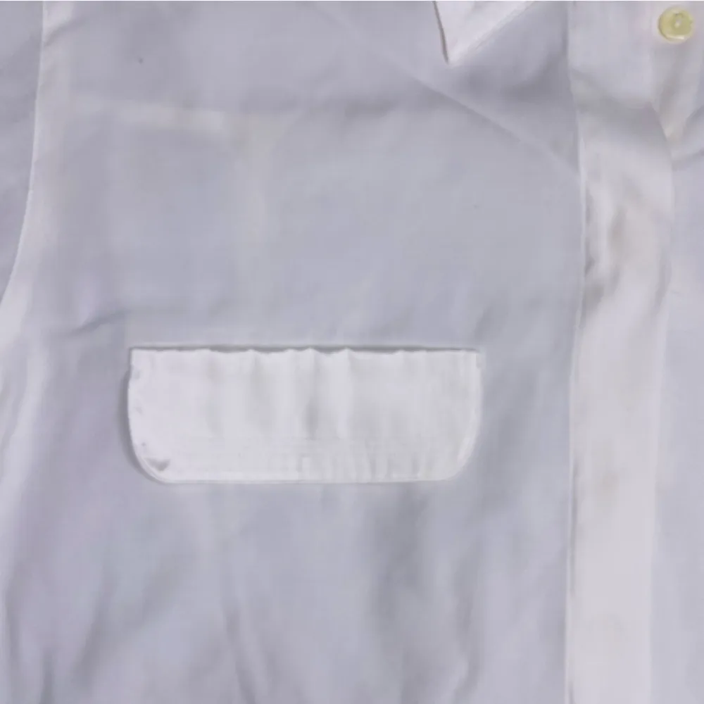 Fred David white full button up collared long sleeve blouse shirt pockets size 8 - Image 5