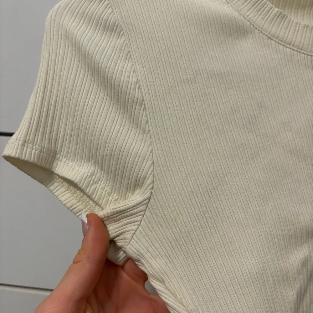 Privacy Please  Cream Ribbed Belted Tee - Image 6