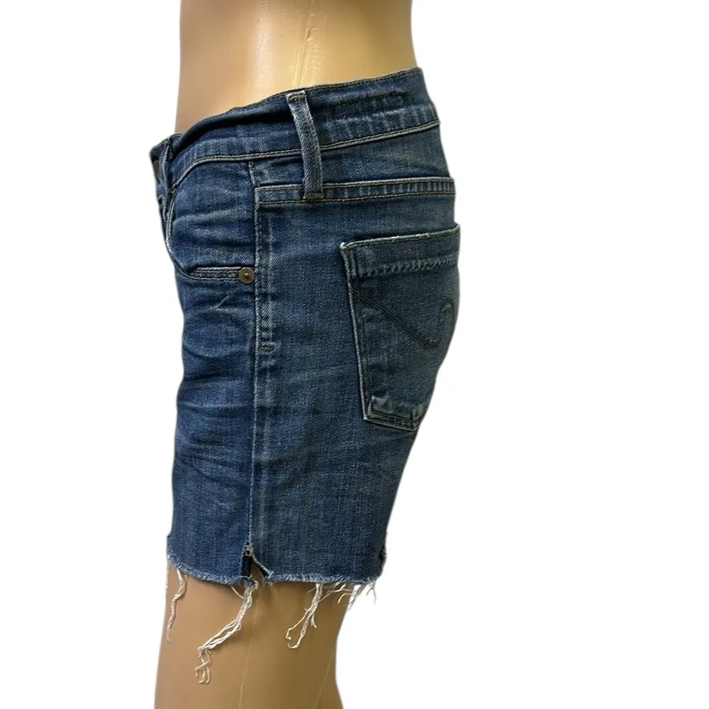 Citizens of Humanity Avedon Denim Cut Off Raw Frayed Hem Blue Jean Shorts 27 - Image 4