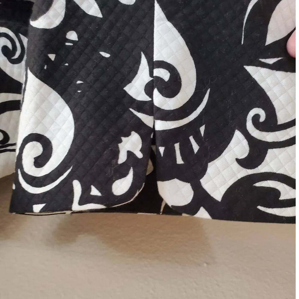 3/4 Sleeve Jacket Blazer Size 10 Medium Charter Club Black White Pattern - Image 5