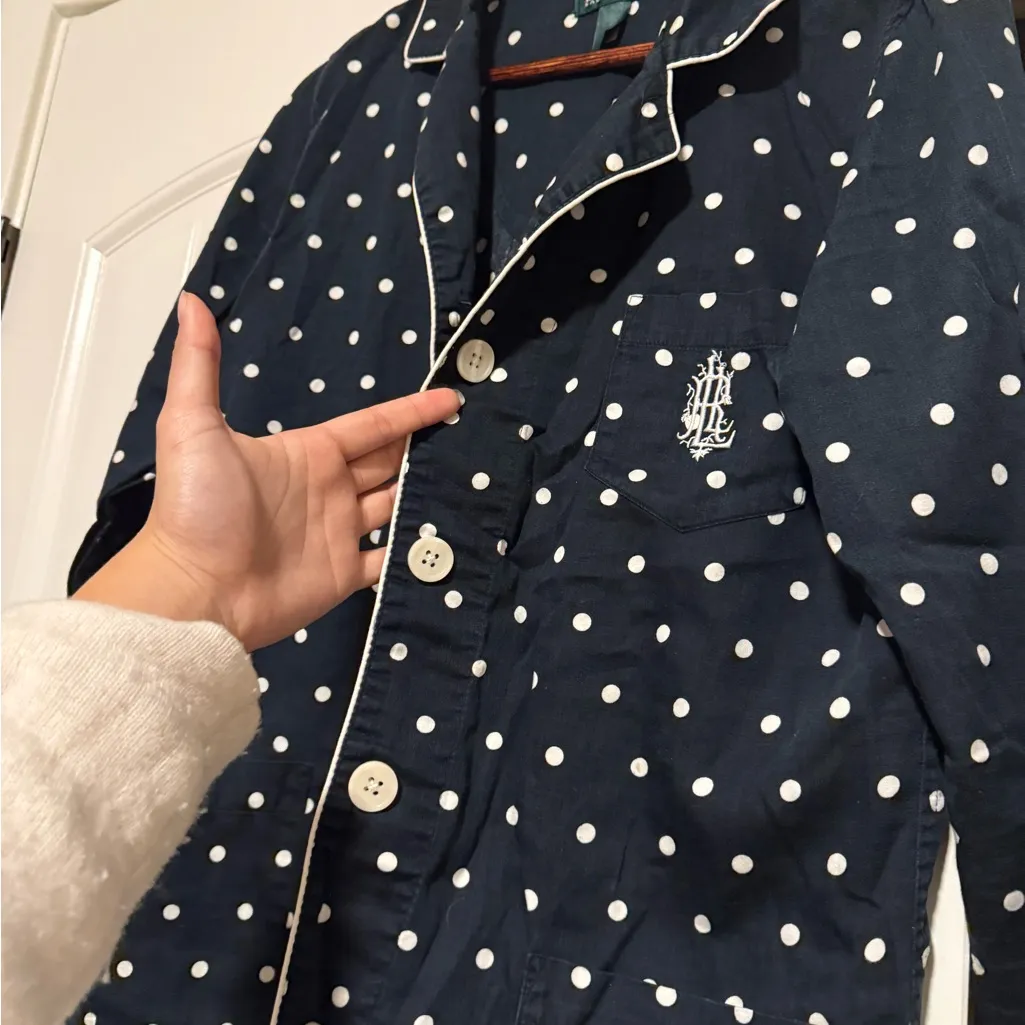 Ralph Lauren Black and White Polka Dot Top - Image 2