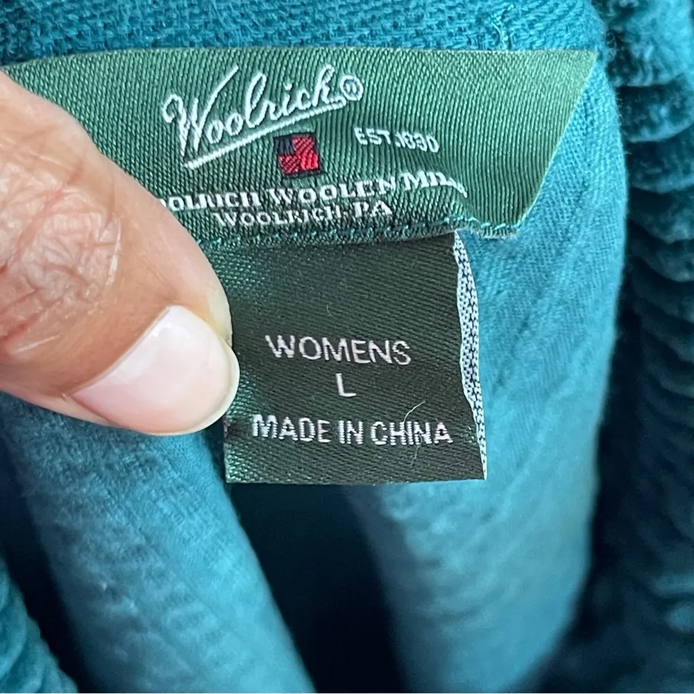 WOOLRICH | Green Corduroy Full Zip Vest Sz L - Image 6