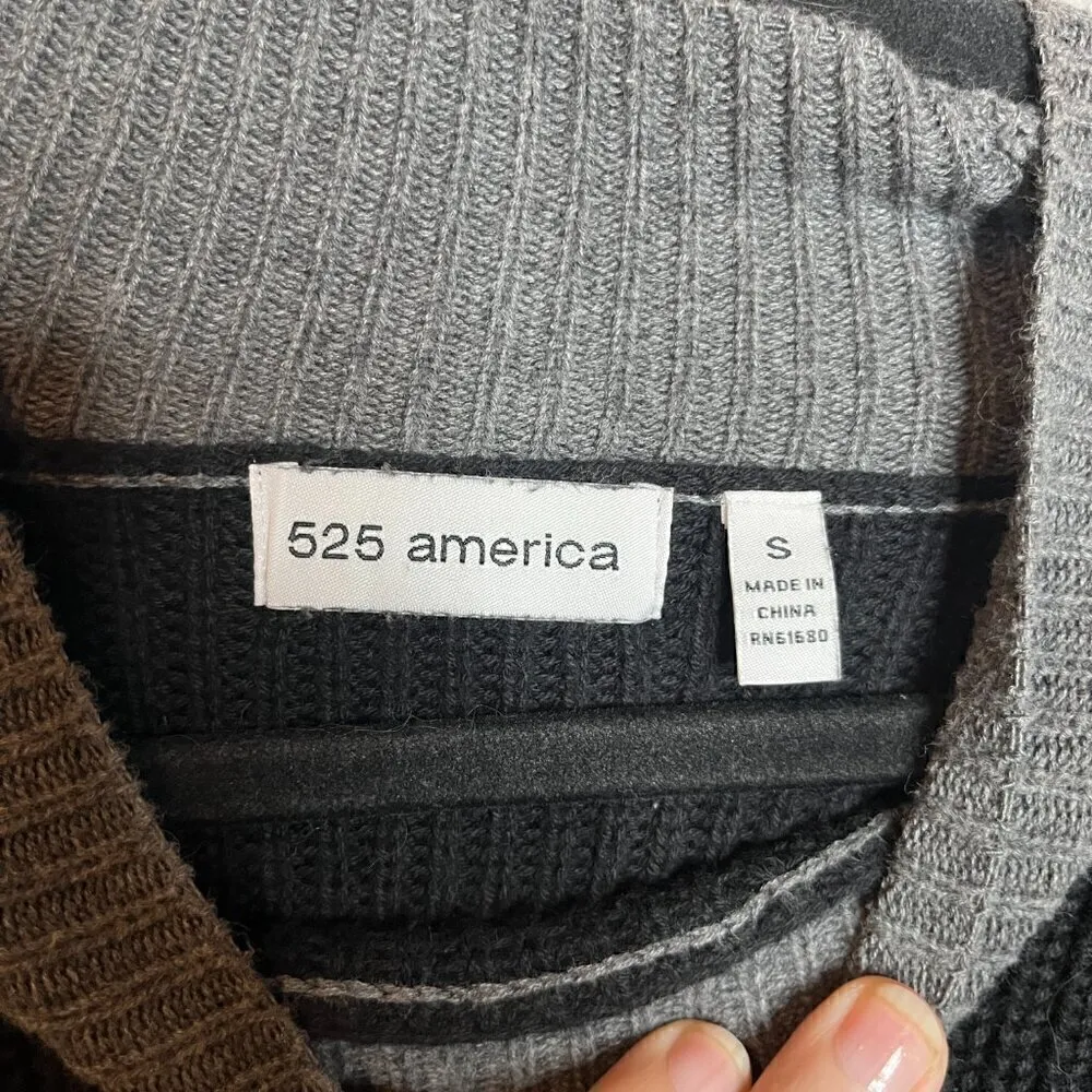 525 America color block greyscale mock neck sweater - Image 3