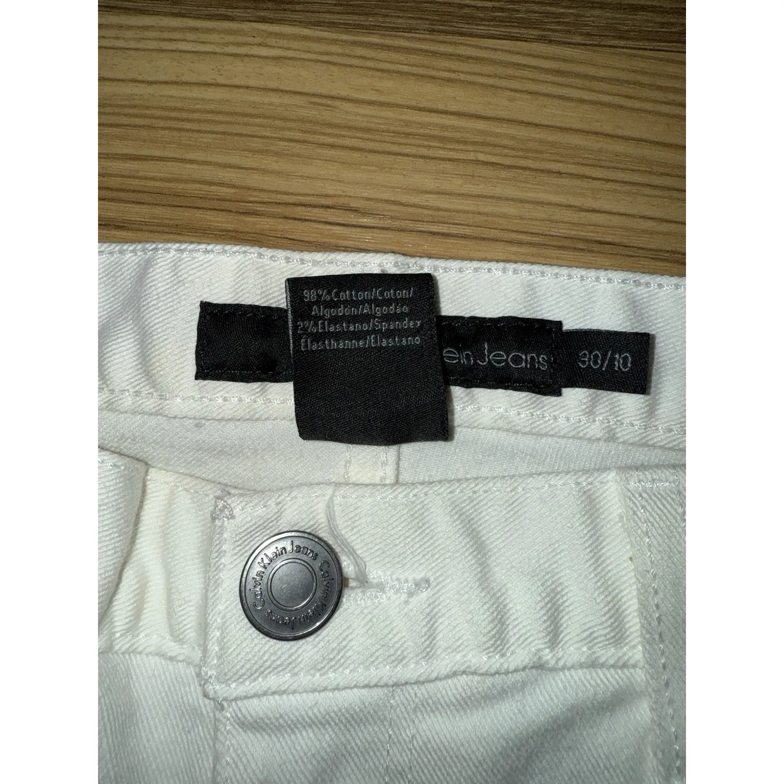 Calvin Klein Women's Denim White Jeans Pants Boot Cut 5 Pocket Sz 10 30 Length - Image 3