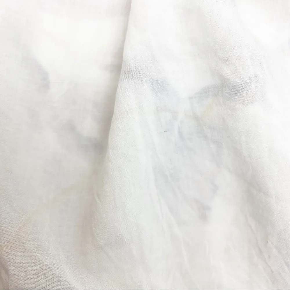 House of Harlow 1960 Floral Palm Linen Puff Sleeve Smocked Midi Dress: Beige Pink - Image 12