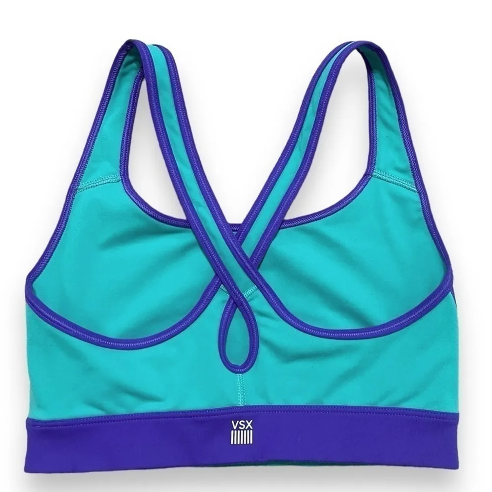 Victoria’s Secret VSX Sports Bra The Player Crossback Size Small, Purple & Teal - Image 2