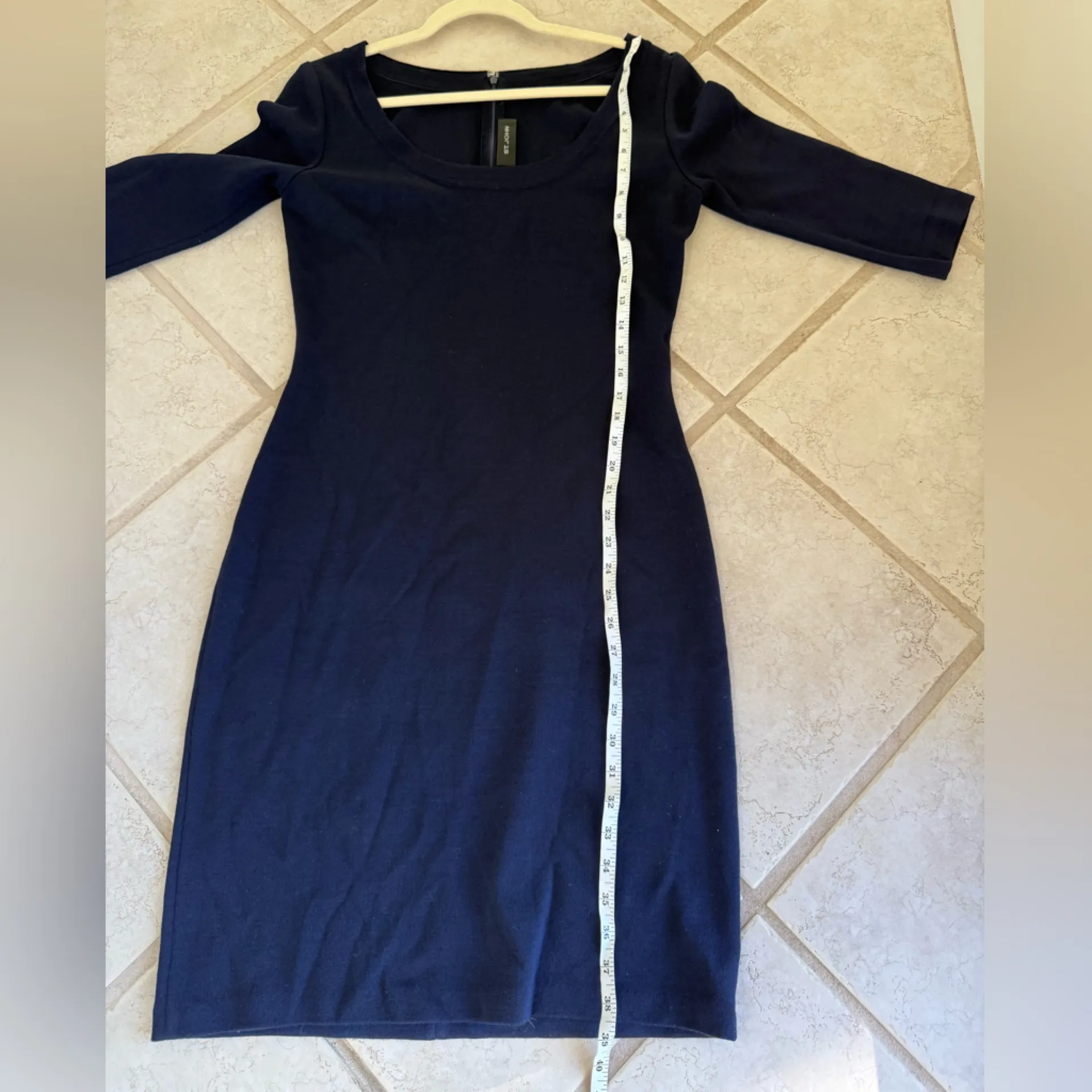 St. John Women's Navy Blue Dress Size 6 Wool Blend Winter Classic Comfy Zipper - Image 8