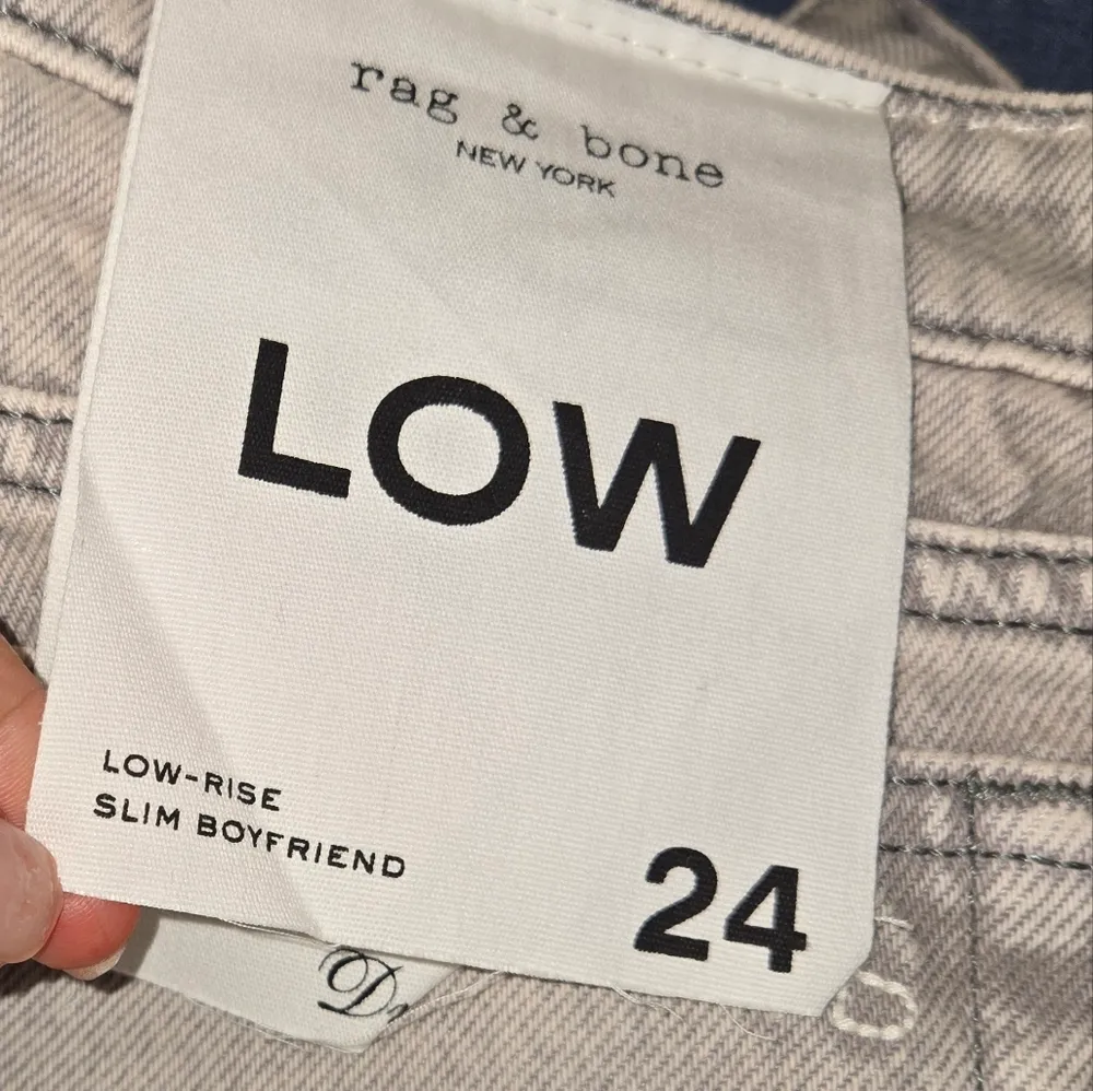 Rag & Bone Gray Dre Low Rise Slim boyfriend Raw Hem Jeans nwt 24 - Image 10