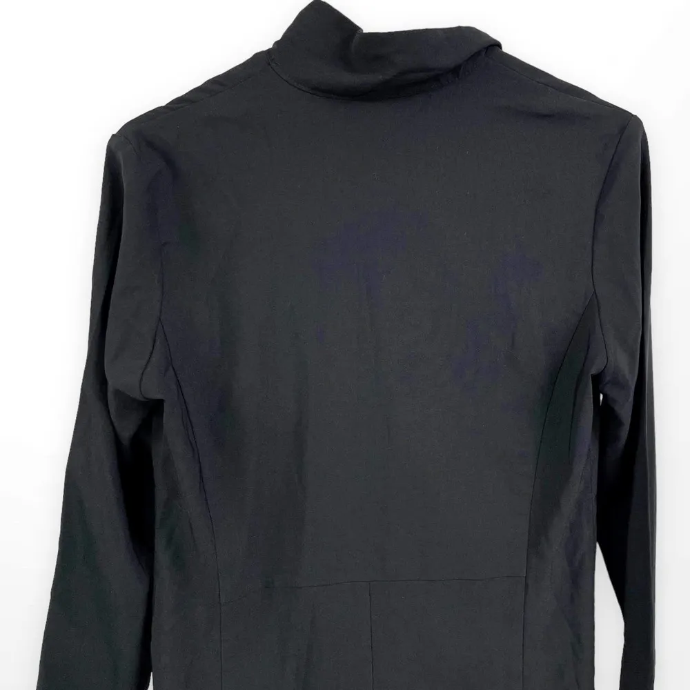 90s COUNTESS Vintage Black Trench Coat Jacket Size M - Image 7