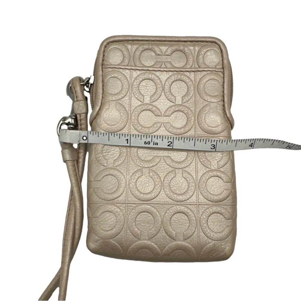 COACH Gold Op Art Signature Card Holder Wristlet - Image 5