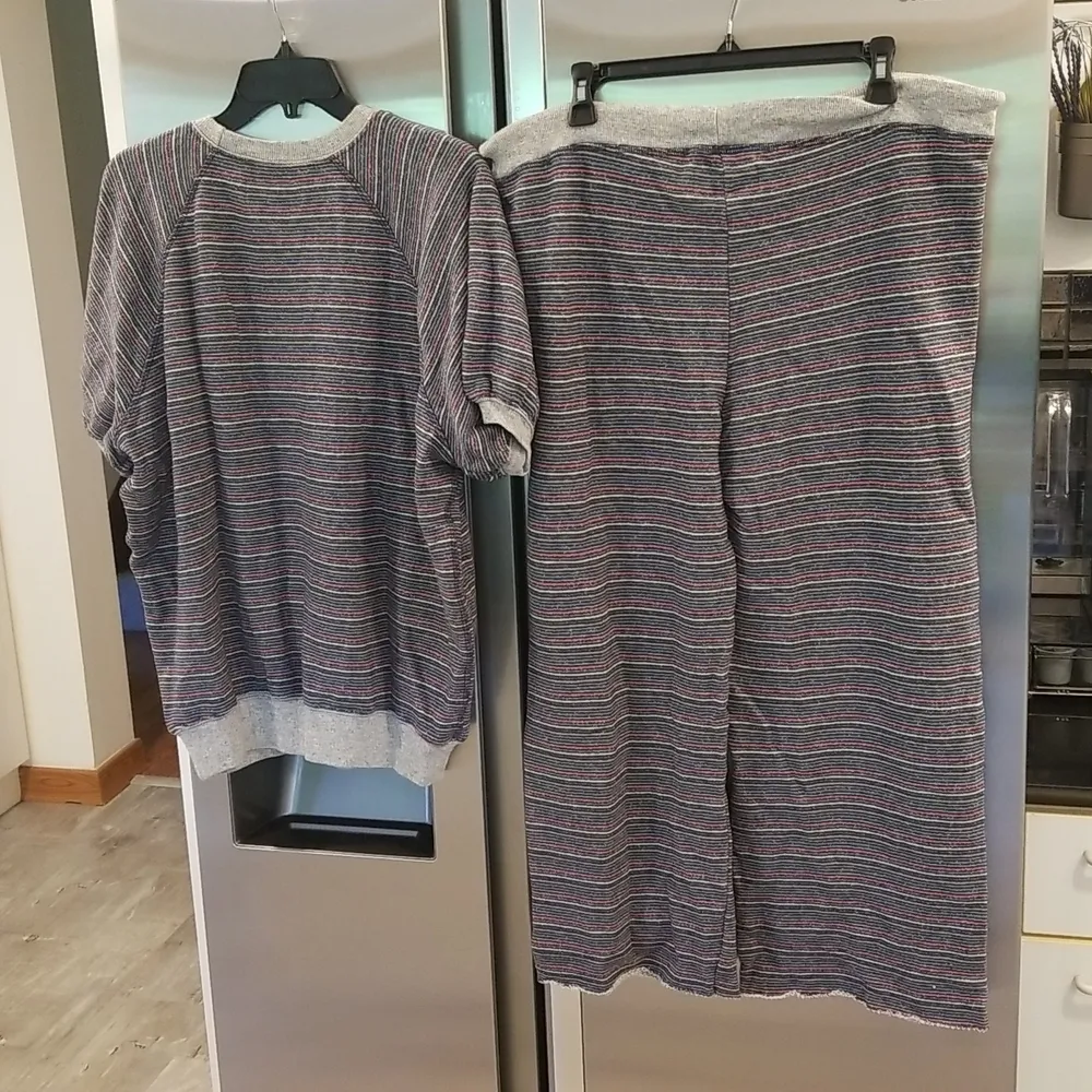 💕THE GREAT💕 Puff Sleeve Sweatshirt + Wide Leg Cropped Sweatpant Large L NWT - Image 11