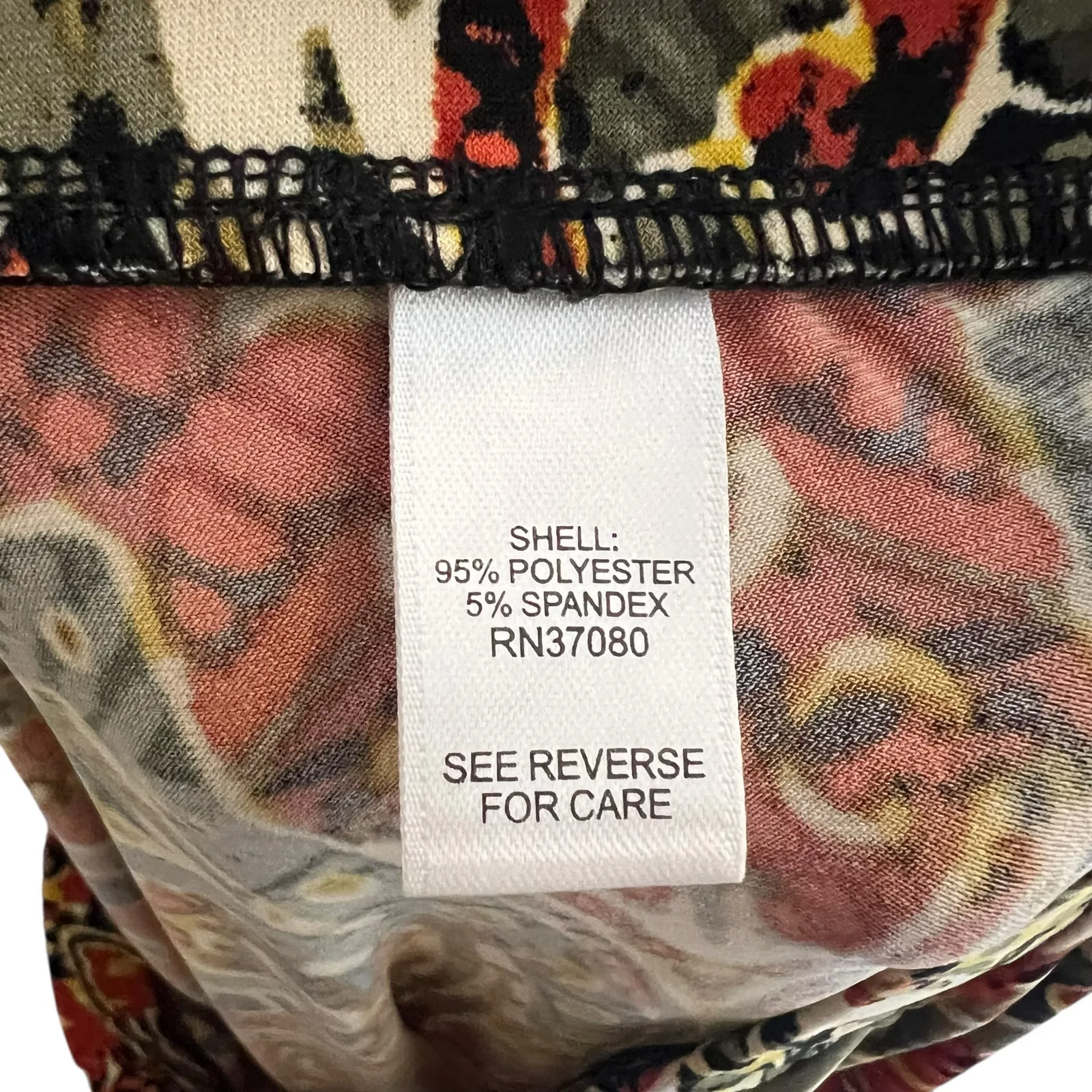 NWT Cato Paisley Flare Pants Womens S Red Multicolor Boho 70s Stretch Festival - Image 8