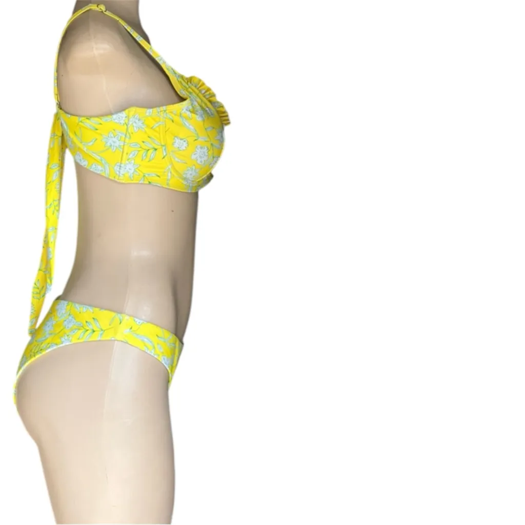 ZAFUL Women's  Bikini Floral High Cut Bikini Set V-Wired Two Piece Swimsuit - Image 6