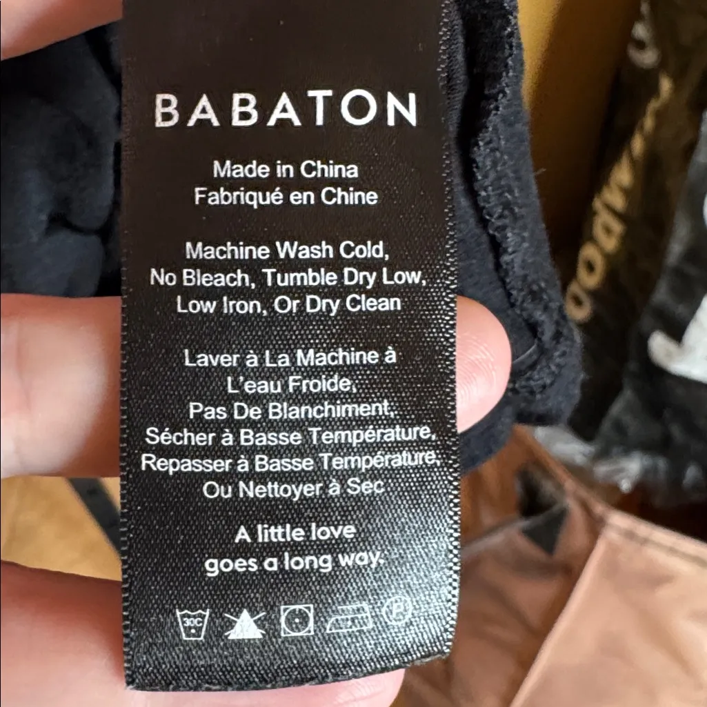 Babaton Aritzia Black Sleeveless Mock Neck Open Tie Back Top Size Large - Image 9