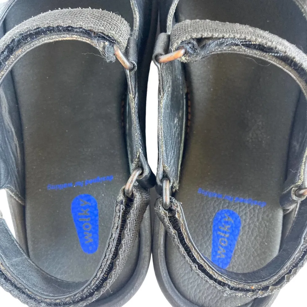 Wolky Women's Black Leather Jewel Sport Sandals 3204 Size 41 - Image 9