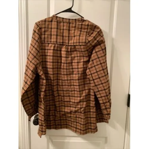 Isabel Maternity by Ingrid & Isabel Top Women's Size XL Brown Flannel Shirt - Image 10