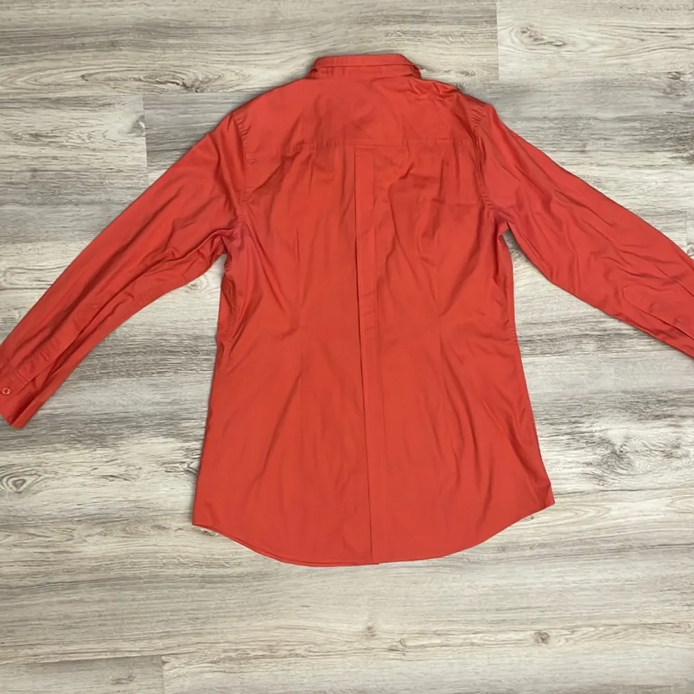 Melon Color Long Sleeve Collared Button Down Shirt Size Large - Image 6