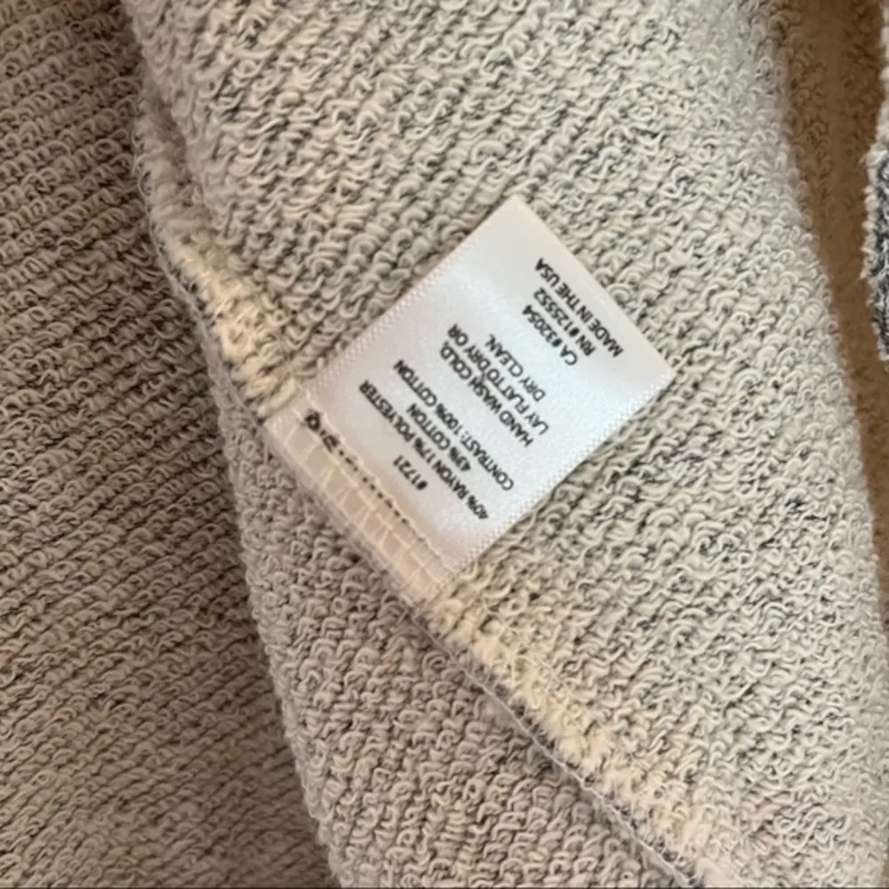 Anthropologie Sweatshirt DOLAN T-SHIRT Moto Style Zip Up Grey & Cream Sz XS EUC - Image 10