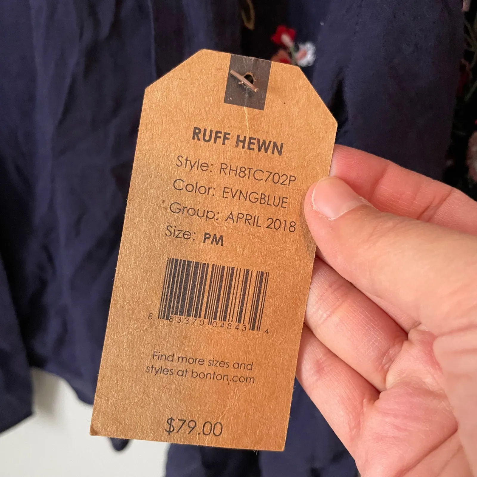 Ruff Hewn Navy Blue Embroidered Jacket Cardigan Boho Eclectic Size Petite M - Image 10