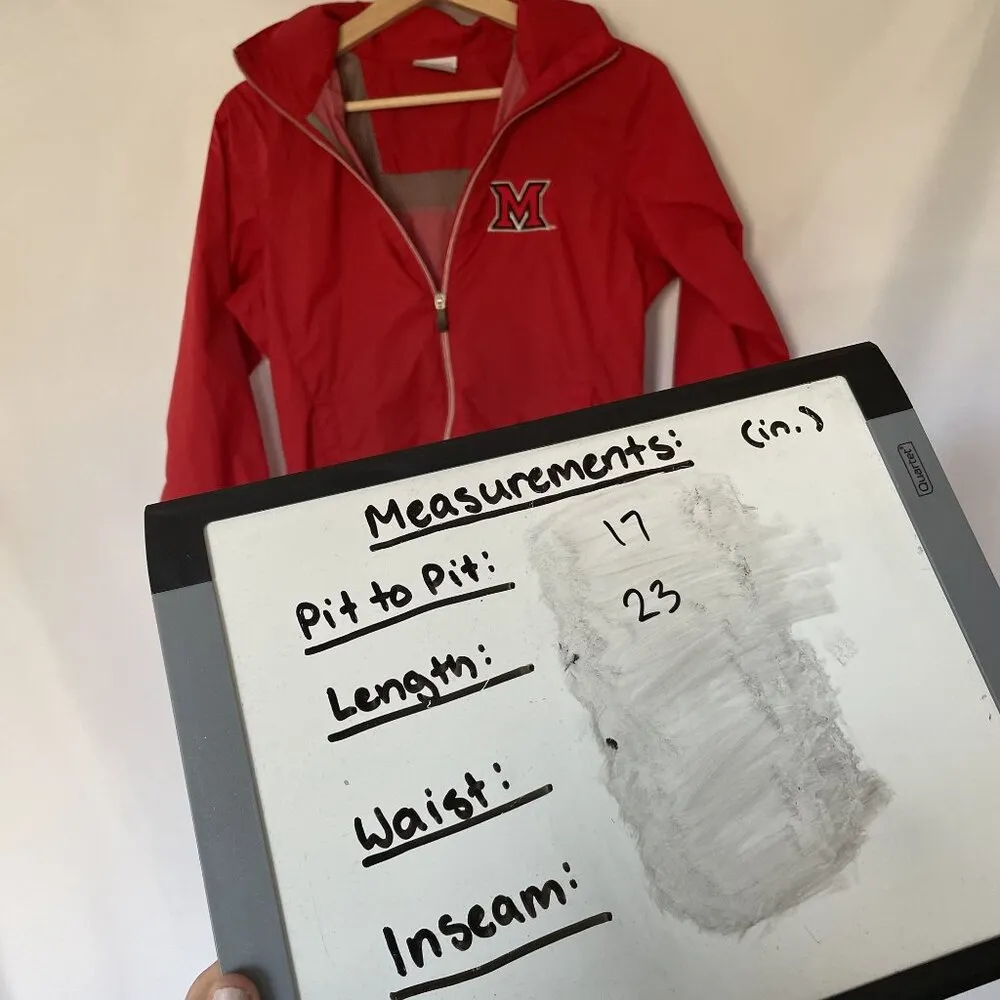 Columbia Womens XS Red Windbreaker Jacket With Miami University Logo - Image 7