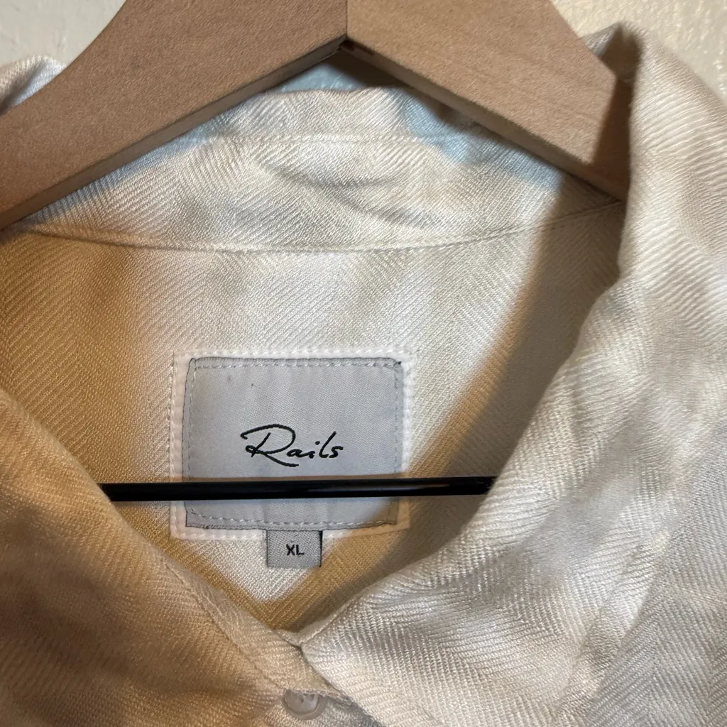 Rails Hunter Button Down Shirt in Ivory‎ Cream Tide - Image 3