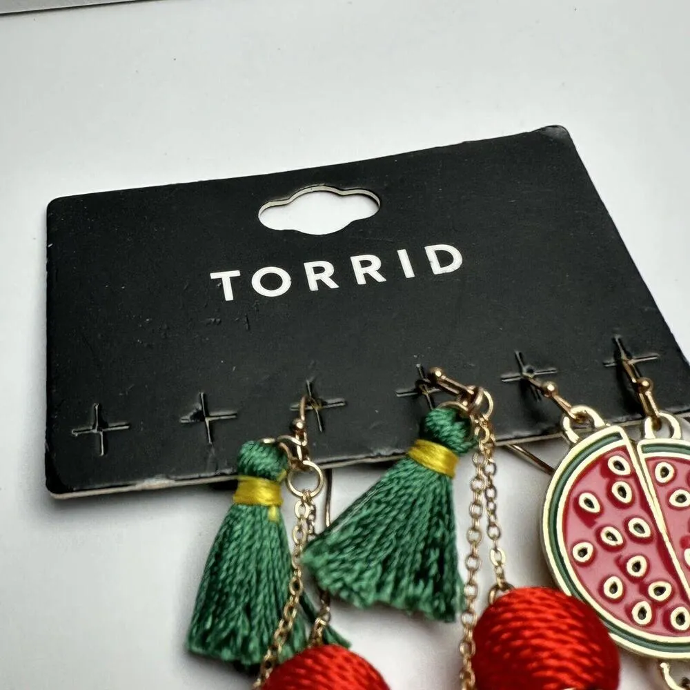 Torrid Multi Color Tassel Colorful Pierced Dangle Drop Earrings Lot Of 2 - Image 2