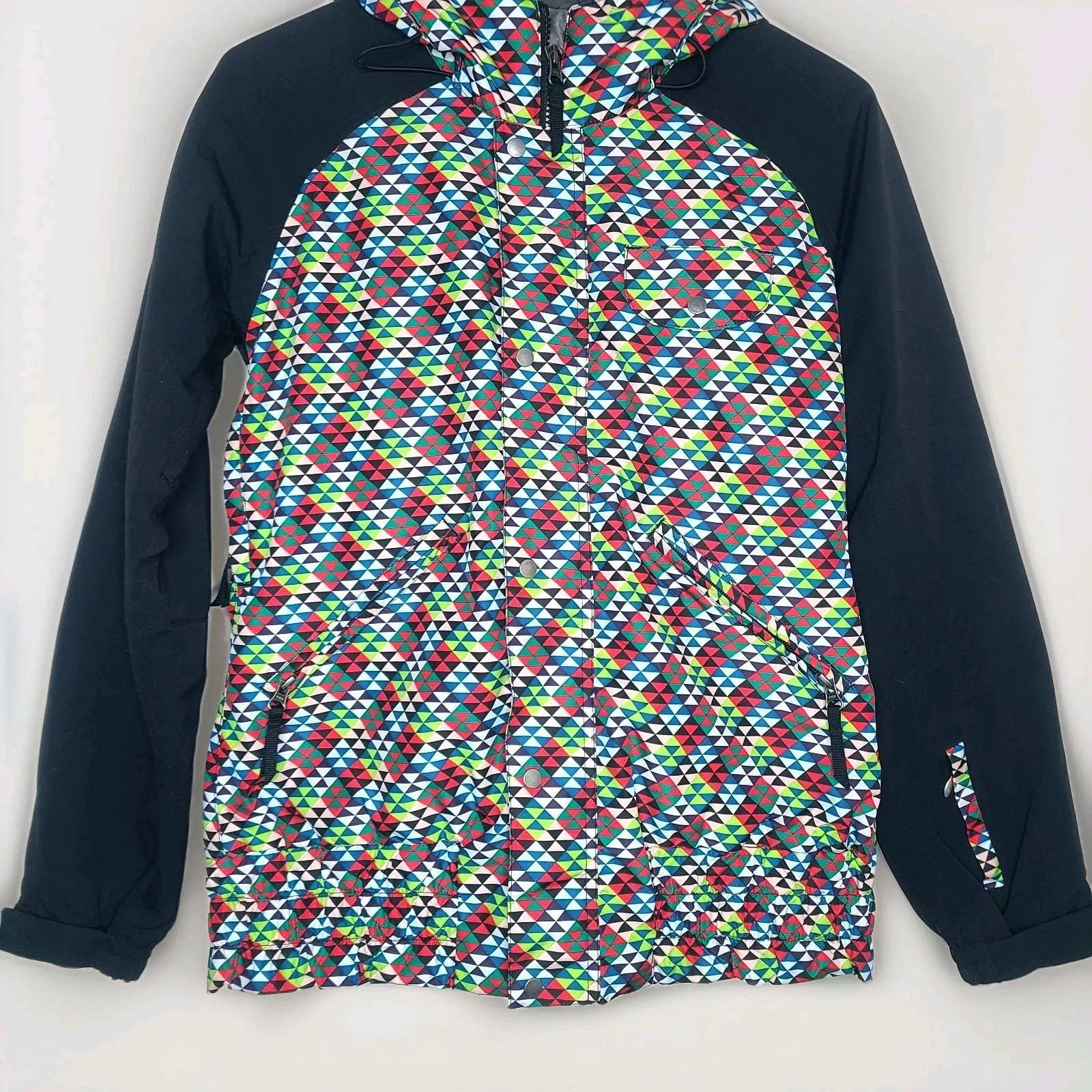 Bonfire Snowboarding Womens Small Outdoor Zip Snow Ski Athletic‎ Black Multi - Image 3