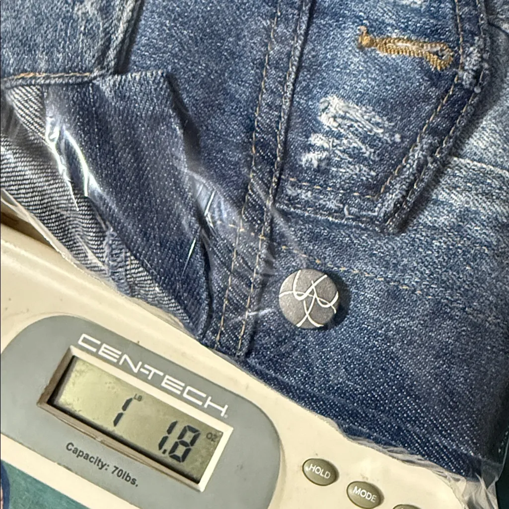 Jessica Simpson size large pixie long sleeve denim jacket button down new - Image 12