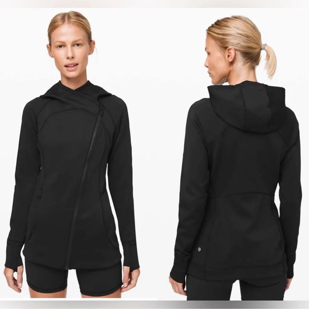 Lululemon Every Journey Hooded Jacket Womens 6 Black Zip Front - Image 2