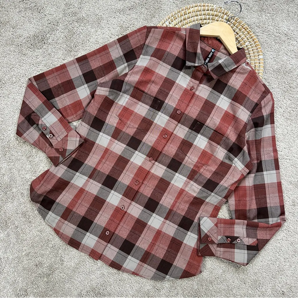 Kuhl Women’s Hanna Flannel Button Down Shirt Longsleeve Outdoor in Rustic Size L - Image 3