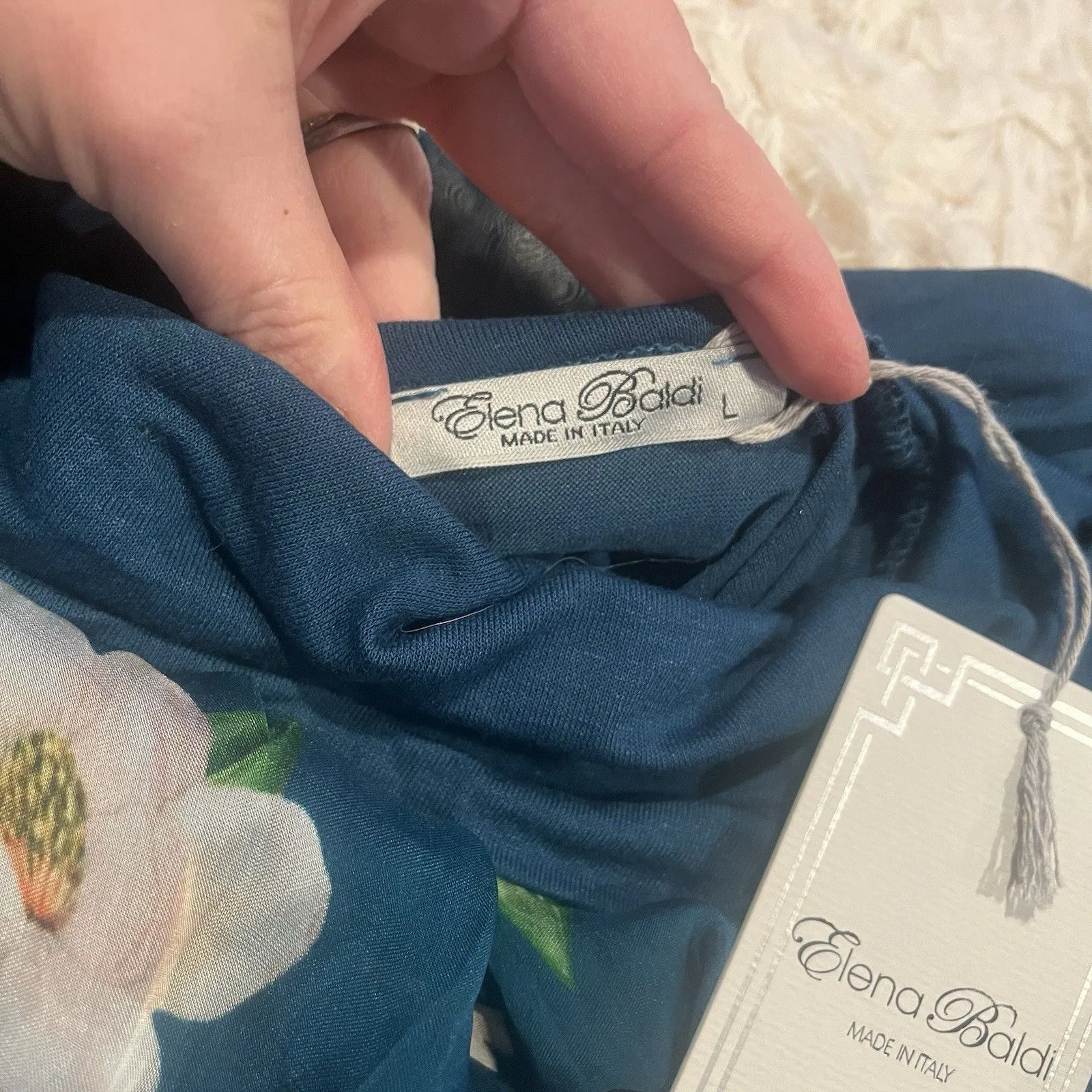 NWT Elena Baldi Italy Silk Viscose Floral Tropical Maxi Skirt Boho Chic Sz L Size L - Image 9